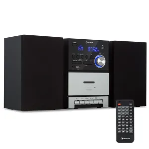 Auna MC-40 DAB, stereo systém, UKW/DAB+, Bluetooth, CD, kazeta, USB, diaľkový ovládač #1425851