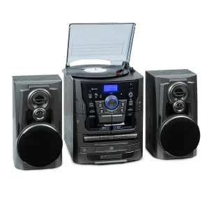 Auna Franklin, stereo systém, gramofón, prehrávač na 3 CD, BT, prehrávač na kazety, AUX, USB port #1427336