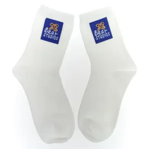 Biele ponožky BEAR STUDIO