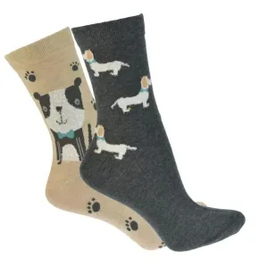 Čierne a hnedé ponožky DOGS