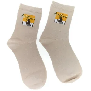 Dámske béžové ponožky FLOWE #1789272
