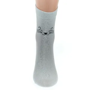 Dámske sivé ponožky KITTY CAT