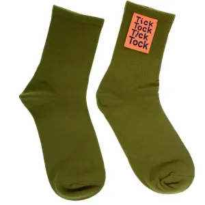 Dámske tmavozelené ponožky TICK/TOCK #1790274