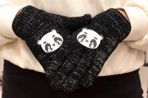 Detské čierne rukavice TORRIE PANDA #1784404