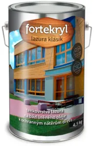 AUSTIS FORTEKRYL KLASIK - Tenkovrstvá lazúra na báze ľanového oleja FK - bezfarebná 4,5 kg