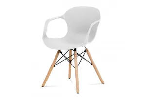 AUTRONIC ALBINA WT jedálenská stolička, štrukturovaný plast biely, natural