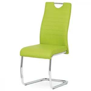 AUTRONIC DCL-418 LIM jedálenská stolička, koženka zelená, chróm