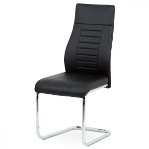 AUTRONIC HC-955 BK jedálenská stolička, čierna koženka / chrom