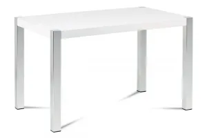 AUTRONIC AT-2066 WT jedálenský stôl 120x75 cm, vysoký lesk biely / chrom