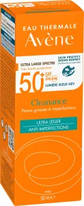 Avene Cleanance Anti-Blemishes SPF50+ 50 ml opaľovací prípravok na tvár pre ženy na mastnú pleť; na problematickú pleť s akné