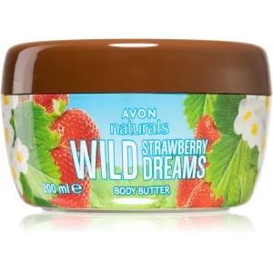 Avon Naturals Wild Strawberry Dreams vyživujúce telové maslo s vôňou jahôd 200 ml