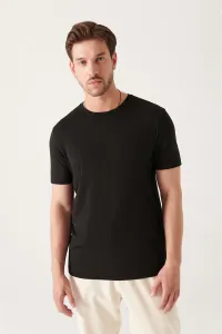 Avva Men's Black Ultrasoft Crew Neck Plain Regular Fit Modal T-shirt