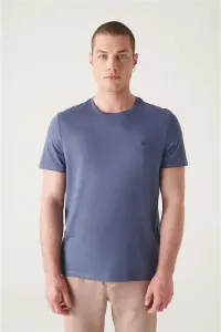 Avva Men's Indigo Ultrasoft Crew Neck Cotton Slim Fit Slim Fit T-shirt #9265773