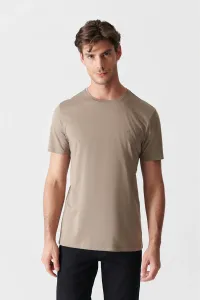 Avva Men's Mink Ultrasoft Crew Neck Cotton Slim Fit Narrow Cut T-shirt