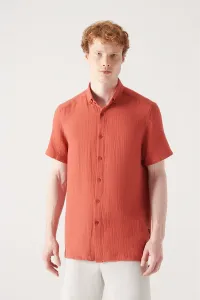 Avva Men's Tile Wrinkled Look Short Sleeve Trill Shirt