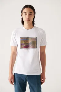 Avva Men's White Crew Neck Printed T-shirt #9160838