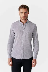 Avva Men's White Printed Button Collar Regular Fit Shirt
