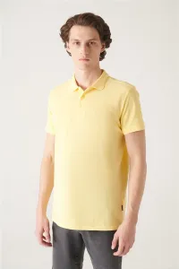Avva Men's Yellow Polo Neck Slim Fit Slim Fit T-shirt #9213730