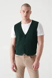 Avva Men's Green Textured Vest