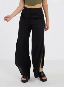 Black women's trousers with linen AWARE by VERO MODA Fia - Ladies #6746303