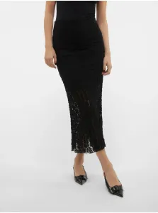 Black women's lace maxi skirt AWARE by VERO MODA Vania - Women #9087352