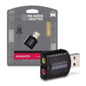 Axagon ADA-17, USB 2.0 - externá zvuková karta HQ MINI, 96 kHz/24-bit stereo, vstup USB-A