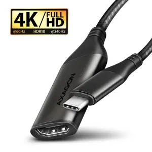 AXAGON RVC-HI2M, USB-C -> HDMI 2.0a adaptér, 4K/60Hz HDR10, metal case, braided