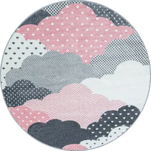 Detský kusový koberec Bambi 820 pink kruh Rozmery koberca: 160x160 kruh
