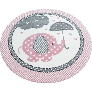 Kusový koberec Kids 570 pink kruh Rozmery koberca: 160x160 kruh