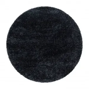 Kusový koberec Brilliant Shaggy 4200 Black kruh Rozmery kobercov: 80x80 (priemer) kruh