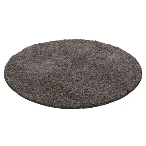 Kusový koberec Dream Shaggy 4000 taupe kruh Rozmery koberca: 120x120 kruh