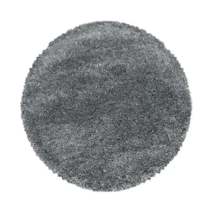 Kusový koberec Fluffy Shaggy 3500 light grey kruh Rozmery koberca: 160x160 kruh