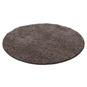 Kusový koberec Life Shaggy 1500 taupe kruh Rozmery koberca: 200x200 kruh