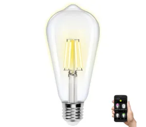 B.V. LED Stmievateľná žiarovka FILAMENT ST64 E27/6W/230V 2700-6500K Wi-Fi - #8016556