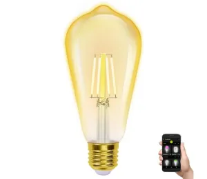 B.V. LED Stmievateľná žiarovka FILAMENT ST64 E27/6W/230V 2700-6500K Wi-Fi - #8057072