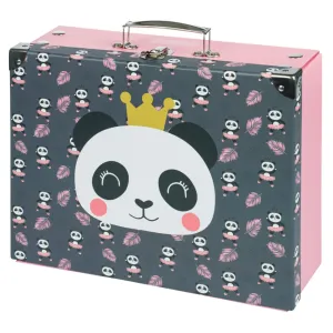 BAAGL - Skladací školský kufrík Panda s kovaním