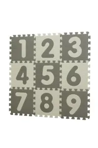 Baby Dan hracia podložka Puzzle Grey s Číslami 90x90cm 9 dielikov