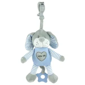 BABY MIX - Edukačná hrajúca plyšová hračka s klipom pes modrý