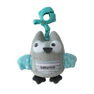 BABY MIX - Edukačná hrajúca plyšová hračka s klipom sova mätová