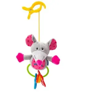 BABY MIX detská plyšová hračka s hrkálkou, myš