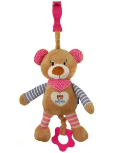 BABY MIX - Detská plyšová hračka s hracím strojčekom medvedík ružový