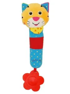 BABY MIX - Detská pískacia plyšová hračka s hrkálkou tiger