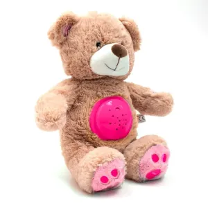 BABY MIX - Plyšový zaspávačik medvedík s projektorom ružový #3912810