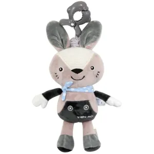 BABY MIX - Detská plyšová hračka s hracím strojčekom Zajačik sivý