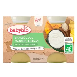 Babybio Brassé z kokosového mlieka + manga + ananásu 2 x 130 g