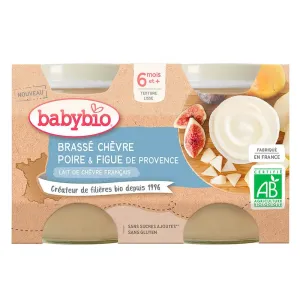 BabyBIO Brassé Z kozieho mlieka Hruška figa mliečna desiata (od ukonč. 6. mesiaca) 2x130 g