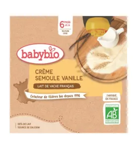 BabyBIO Krém vanilka krupička mliečna desiata (od ukonč. 6. mesiaca) 4x85 g