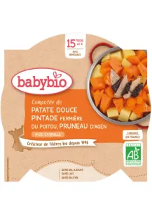 BabyBIO Batáty s mäsom z perličky a slivkami príkrm - menu (od ukonč. 15. mesiaca) 1x260 g