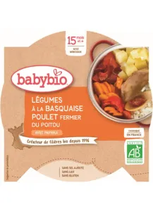 BabyBIO Zelenina s baskickým kuraťom a ryžou príkrm - menu (od ukonč. 15. mesiaca) 1x260 g