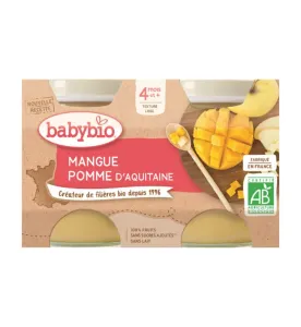 BabyBIO Mango jablko ovocný príkrm (od ukonč. 4. mesiaca) 2x130 g